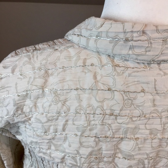 Vintage Floral Sequin Long Sleeve Blouse - Picture 5 of 5